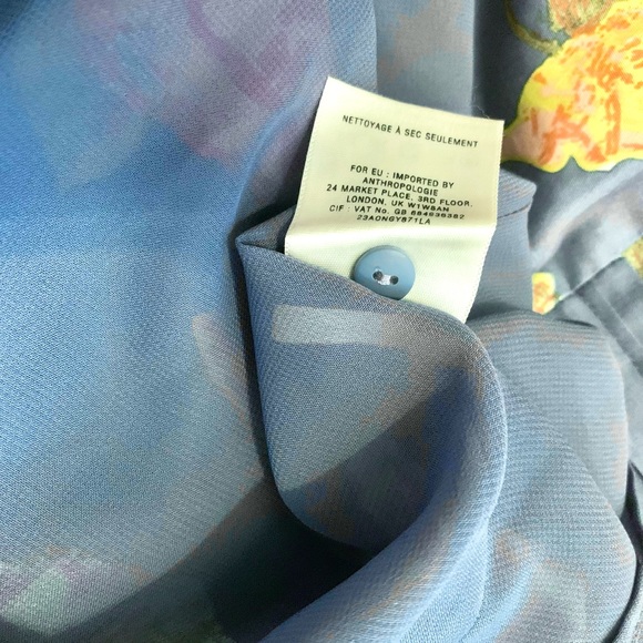 NWT Anthropologie Peony Slip Dress Silk French Blue Floral Sz 2 - Picture 10 of 12